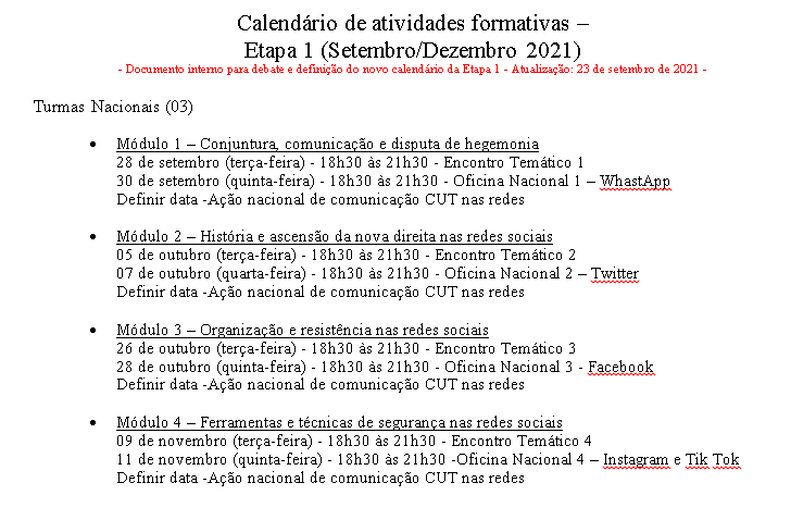 Print da primeira parte do Calendário