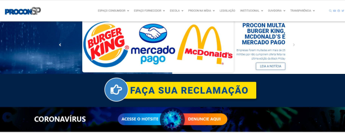 reprodução site Procon-SP