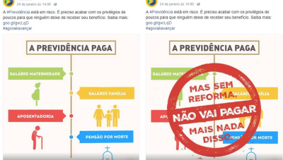 Publicação na página oficial do Planalto no facebook faz terrorismo e diz que governo não pagará benefícios sem a reforma da Previdência