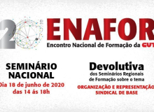 Rede Nacional de Formação da CUT debate organização e representação sindical dia 18