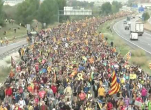 Greve geral: Manifestantes marcham pela Região da Catalunha até Barcelona