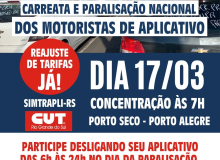 Motoristas de aplicativos no RS paralisam por reajuste de tarifas nesta quarta (17)