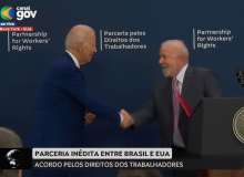 Não há democracia sem sindicato forte, diz Lula em encontro com Biden