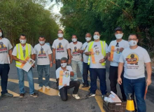 Sindfer ES/MG protesta em frente a Vale contra as demissões na empresa