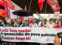 Sindicato de jornalistas faz ato pelos 96 profissionais assassinados em Gaza