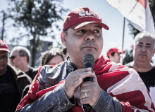 Luta pela liberdade de Lula unifica centrais no 1º de Maio nacional em Curitiba, PR, 180418. Foto: Gibram Mendes.